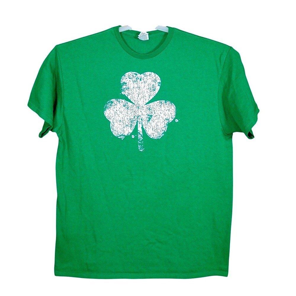 Mens Kelly Green St Patricks Day Shamrock Graphic T-Shirt - Cotton - XL